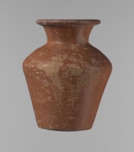 Vessel, Egyptian pottery, clay vessel; conical shape, widest at approximately 3/4 of its height.