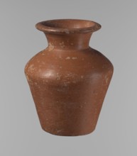 Vessel, Egyptian pottery, clay vessel: a conical vessel, widest at approximately 3/4 of its height.