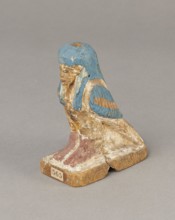 Figurine of the Soul of Ba, Ba mythology, birds, bird iconography, djed pillars iconography, wigs,