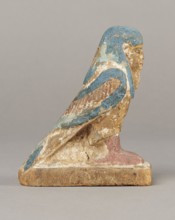 Figurine of the Soul of Ba, Ba mythology; birds, bird iconography; djed pillars iconography; wigs;