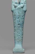 Udja-hera shabti, Udja-hera ca. 380–343 BC. Late Period, 30th Dynasty, Egypt. Mummy-shaped funerary