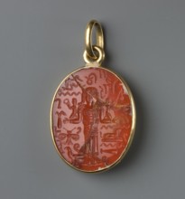 Medallion with a forged gem, France? Italy?, forgery of an oval gem set in a gold frame with an