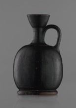 Black-finished aryballoi lekythos, Greek black-glazed pottery lekythos coated with black varnish.