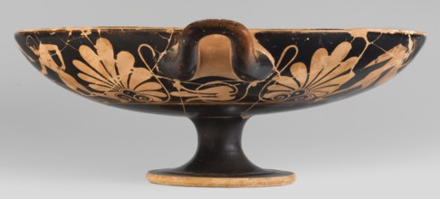 Kylix depicting youths at play, Thalia Painter fl. 520–510 BC. A: three naked youths; B: two youths