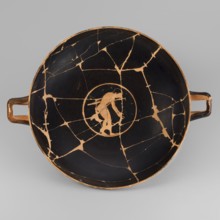 Kylix depicting youths at play, Thalia Painter fl. 520–510 BC. A: three naked youths; B: two youths