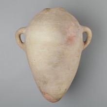 Large ovoid amphora with rounded foot, clay MD marl, Vienna System. Body wheel-made; hand-made foot