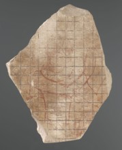 Sculptural sketch with a king in a proportional grid; relief models; sketches; king iconography.