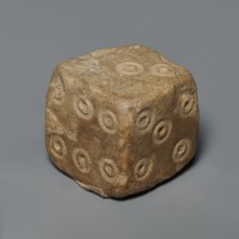Dice, six-sided dice with pips 1–6 shown as hollow circles and dots, unspecified origin, varia,