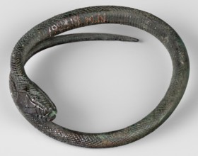 Snake bracelet, snakes, bracelets, 1st century BC, Italy, jewelry; height 2.3 cm, width 9.7 cm,