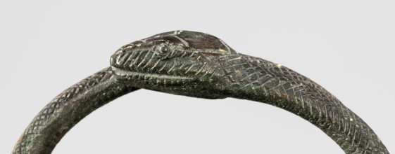 Snake bracelet, snakes, bracelets, 1st century BC, Italy, jewelry; height 2.3 cm, width 9.7 cm,