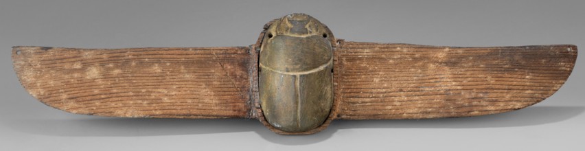 Winged scarab; protective amulet for mummies, wings, grave goods; sacred animal motif; scarab
