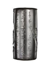 Cylinder seal, unknown Neo-Babylonian workshop; later modification by an unknown Achaemenid