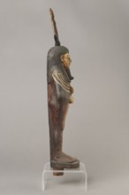 Osiris, Figurine in the form of a human mummy wearing a hemhem crown with ram's horns. On the chest