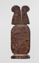 Amulet — cartouche with two ostrich feathers; amulet in the shape of a cartouche topped with a