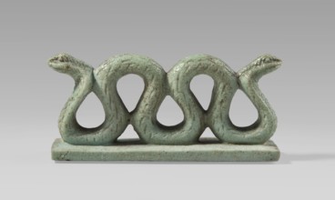 Amulet – two-headed snake, two-headed snake with vertical coils on a base, with delicately carved