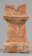 Horned altar serving as a censer, ceremonial vessel/altar, Square base, cylindrical shaft. Lightly