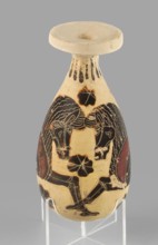 Orientalizing alabastron with depictions of horses, attributed to Corinth, c. 620–590 BC. Small