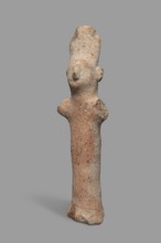 Votive figurine, Cyprus, male figurine wearing a tiara triple crown, votive offering. Figurine of a