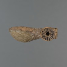 Foot-shaped aryballos, unknown Ionian workshop, aryballos, antique vessel, yellow-orange clay with
