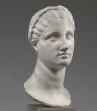 Head of a woman Berenice II or Arsinoe II, unknown author, Greek sculpture, female portrait, 330–30
