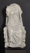 Statue of the goddess Cybele on a throne, Cybele myth., statues of deities, Roman sculpture, 1st
