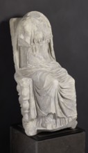 Statue of the goddess Cybele on a throne; creator, Cybele myth., statues of deities; Roman