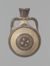Canteen, Cyprus. Canteen decorated with concentric circles. Vessel with a spherical, slightly