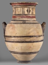 Amphora, Cyprus, geometric motifs, Cypriot pottery. Large amphora with two horizontal handles,
