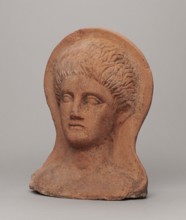 Votive head, Hellenistic period, 332–30 BC, Central Italy; sculpture; height 30 cm, width 22.5 cm,