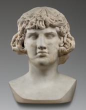 Portrait of Antinous, unknown Roman workshop, male portrait bust, Roman sculpture, 130–138 CE,
