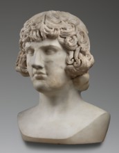 Portrait of Antinous, unknown Roman workshop, male portrait bust, Roman sculpture, 130–138 CE,
