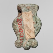 Amulet - head of the goddess Hathor;, Hathor myth.; Uraeuses; Face of the goddess Hathor in a