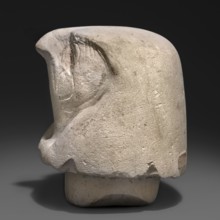Canopic jar lid — falcon head; canopic jars; Sons of Horus mythology; falcon iconography; Egyptian