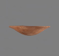 Bowl, Low bowl with irregular, strongly flaring walls and a rounded bottom. Rounded rim, slightly