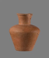 Jug, Egyptian pottery jug, cylindrical with flaring neck; clay vessel; Old Kingdom, c. 2686–c. 2181