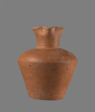 Jug, Egyptian pottery, clay vessel jug, cylindrical with flaring neck, Old Kingdom, c. 2686–c. 2181