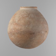 Vessel, Egyptian ceramic vessel with an almost spherical belly, widest about 1/3 of the vessel's