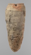 Vessel, Egyptian pottery, hand-made clay vessel with a conical belly widest in its upper part