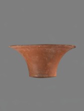 Bowl, Deep, cup-shaped bowl with a slightly convex bottom and sides arching upwards. Straight rim,
