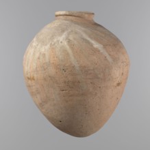 Vessel, Egyptian pottery vessel of ovoid, slightly downward-stretched shape, widest at about 2/3 of
