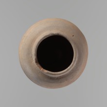 Vessel, Beer jug of a slightly irregular, conical shape with a wide, very short neck and a flat