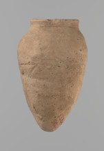 Vessel with hieratic inscription, Egyptian pottery conical clay vessel tapering toward the bottom,