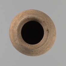 Vessel with hieratic inscription. Egyptian pottery, clay conical vessel tapering toward the bottom,