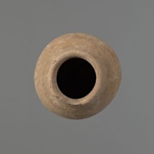 Vessel with hieratic inscription, Egyptian pottery ceramic, conical clay vessel tapering to a