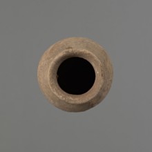 Vessel with hieratic inscription. Egyptian pottery ceramic conical vessel tapering toward the