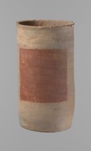 Canopic urn, Clay canopic urn with a cylindrical shape and a flat bottom and flat, straight rim.