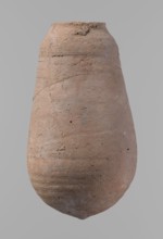 Vessel, Egyptian pottery ceramic clay vessel, New Kingdom, from Deir el-Medina; vessel height 18.5