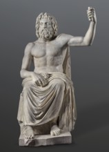 Statue of Jupiter of the Capitoline type, unknown Roman workshop. Jupiter Zeus seated on a throne