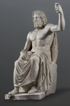 Statue of Jupiter of the Capitoline type, unknown Roman workshop. Jupiter Zeus seated on a throne