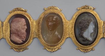 Bracelet with cameos, by Roniker, E. purchased; portraits, gems, goldsmithery; Roman period/19th